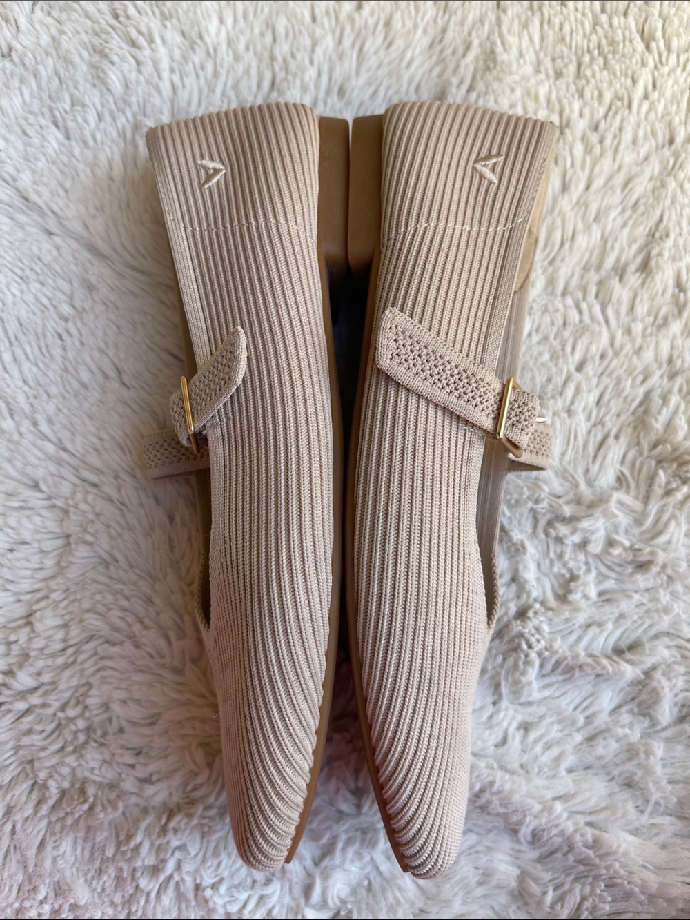 Vivaia Margot Mary-Jane Square Toe Ballet Flats in Cream Size 39.5 - Picture 4 of 11